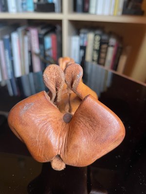 Handmade Leather Dog from Deru, Germany, 1960s for sale at