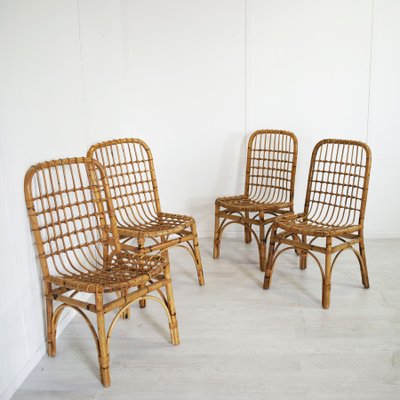 Italienische Bambus Sthle im Stil von Albini, 1960er, 4er Set bei Pamono  kaufen