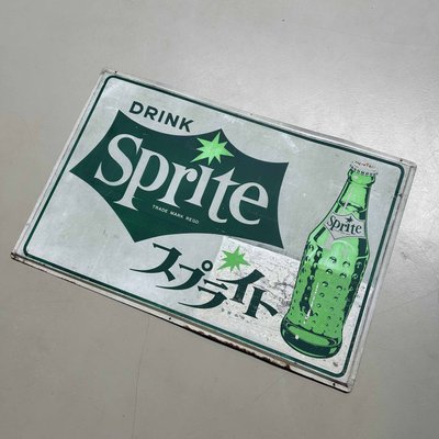 Sprite 金属製看板 約44cm x 44cm Metal Advertising Board for Sprite, Japan, 1970s for sale at Pamono