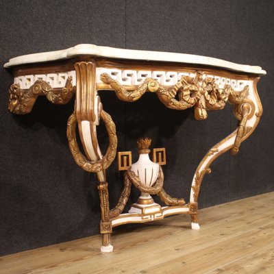 Louis XV Console with Marble Top, 1980s for sale at Pamono