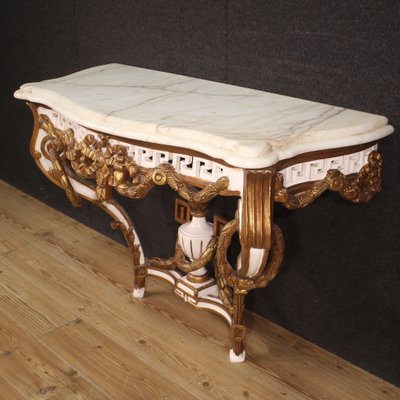 Louis XV Console with Marble Top, 1980s for sale at Pamono