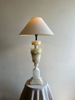 Classical Pair of Alabaster Urn Form Lamps Classical Pair of Alabaster Urn Form Lamps