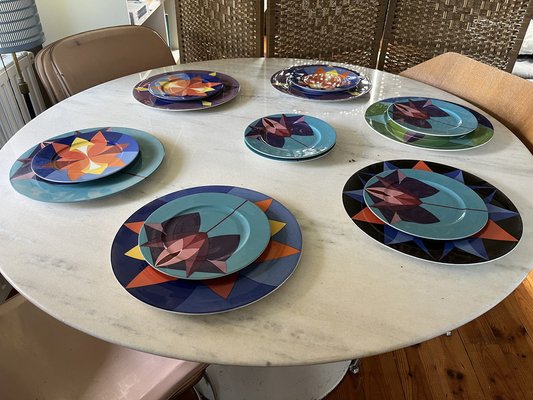 Large Vintage Kaleidoscope Plates from Villeroy & Boch, 1986, Set