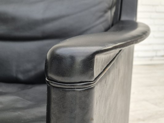 Danish Lounge Chair Model 55 in Leather and Rosewood by Kurt