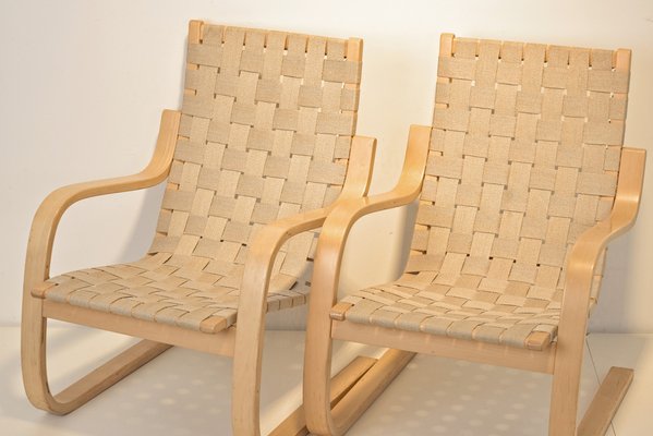 Set of 406 Cantilever Lounge Chairs by Alvar Aalto for Artek