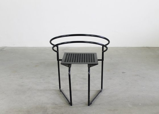 La Tonda Chairs in Black Lacquered Metal by Mario Botta for Alias