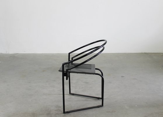 La Tonda Chairs in Black Lacquered Metal by Mario Botta for Alias