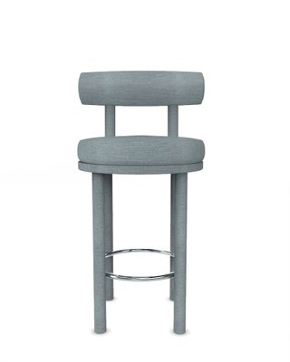 Collector Modern Moca Bar Stool in Tricot Light Seafoam Fabric by
