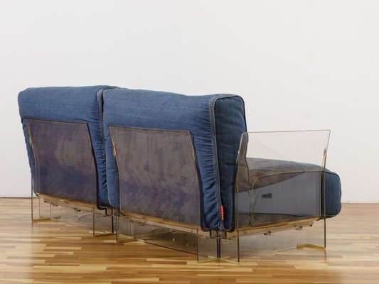 Pop Sofa in Denim by Piero Lissoni for Kartell for sale at Pamono