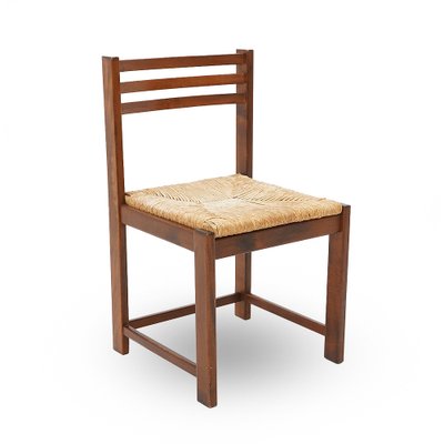 Vintage Chairs with Straw Seats, 1970s, Set of for sale at Pamono
