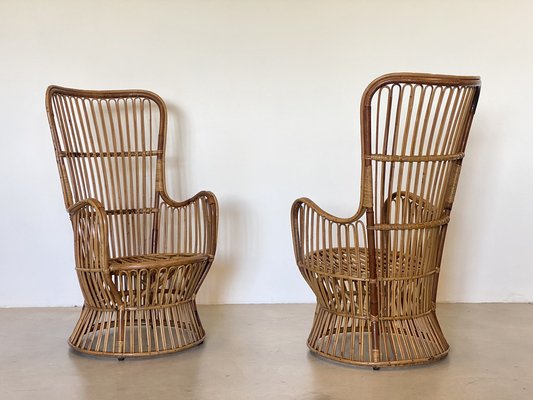 Vintage Sessel aus Bambus, 2er Set bei Pamono kaufen