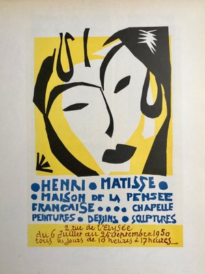 Henri Matisse, Paintings-Drawings-Sculptures, Original Lithograph