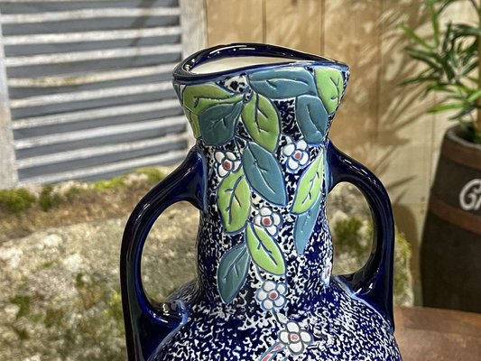 Art Deco Vases in Enameled Earthenware, Set of 2 for sale at Pamono