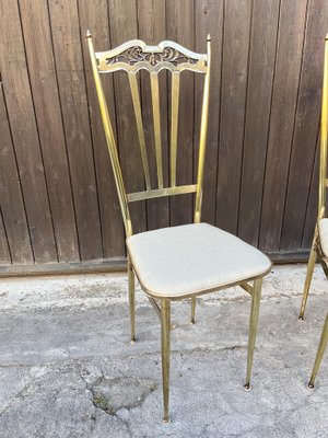 Mid-Century Italian Brass Chairs, 1960s, Set of