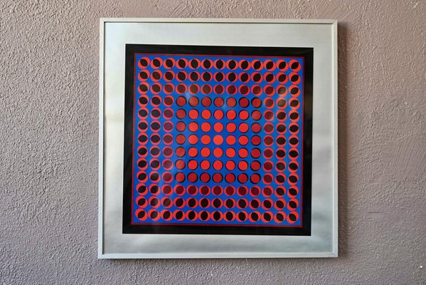 Victor Vasarely, Tuz, Silkscreen, 1970s for sale at Pamono