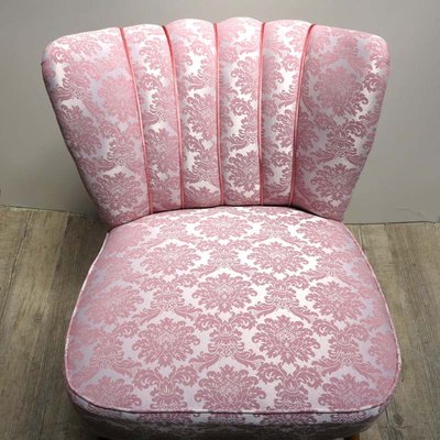 Vintage Pink Cocktail Chair on Wooden Legs 1950s
