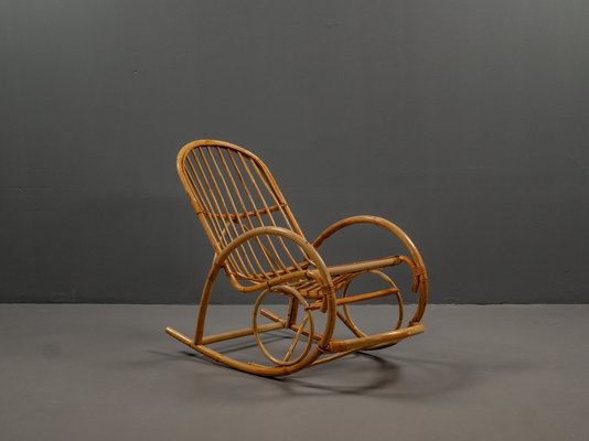 Large Bamboo Rocking Chair Made of Rattan Wicker from Rohé