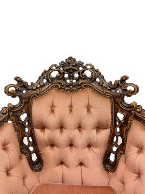 Italian Baroque Sofa and Armchairs, 1970s, Set of 3 for sale Italian Baroque Sofa and Armchairs, 1970s, Set of 3 for sale