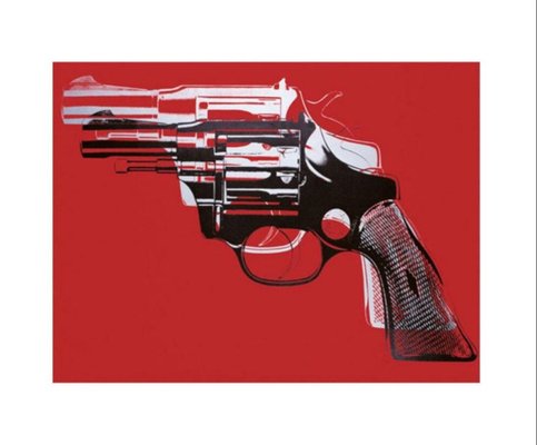 Andy Warhol, Guns (White and Black on Red), Digital Print for sale