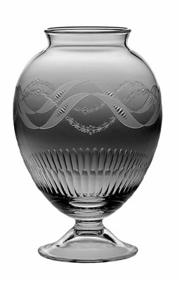 Italienische Kristallvase im neoklassizistischen Stil mit Girlandengravur bei Pamono kaufen
