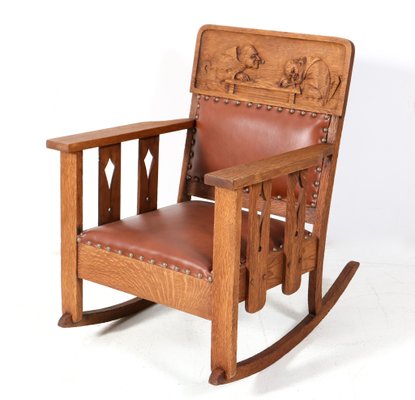 Arts Crafts Oak Mission Rocking Chair 1900s for sale at Pamono