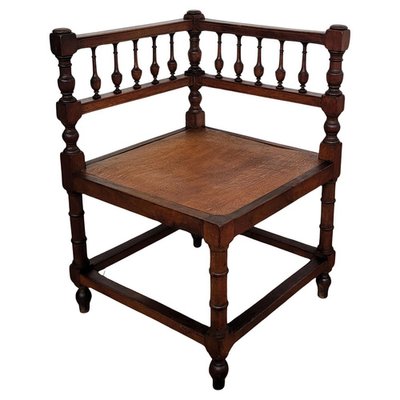 Italian Neoclassic Carved Wooden Corner Chair 1950s for sale at Pamono