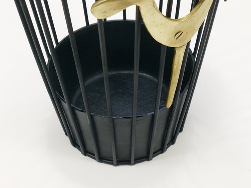 Mid-Century Brass Rooster Umbrella Stand by Walter Bosse for Herta 