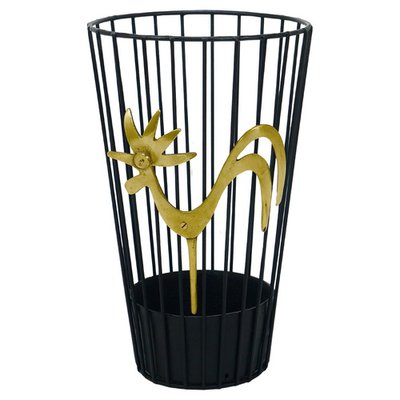 Mid-Century Brass Rooster Umbrella Stand by Walter Bosse for Herta 