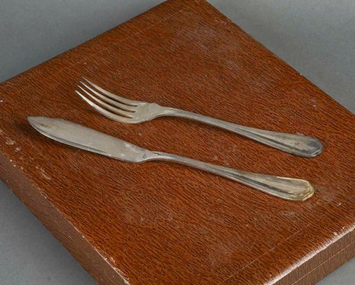 Christofle Galéa , couverts à poisson ,6 fourchettes ,6 couteaux