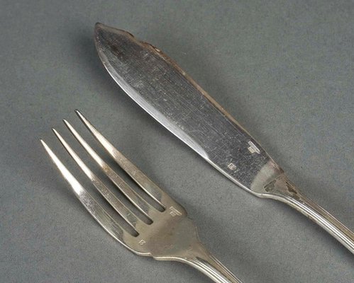 Service à Poisson Essorinox Vintage – 6 Fourchettes + 6 Couteaux Inox, Fabrication Française Années 60/70