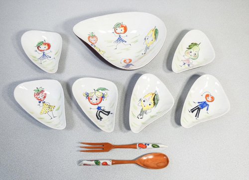 Set da tavola in ceramica dipinta di Rometti, set di in vendita