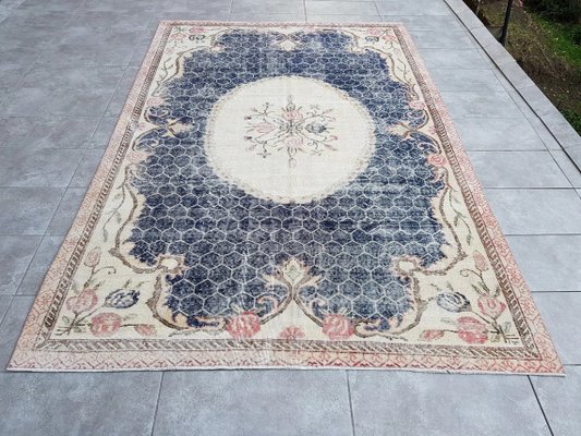 Vintage Turkish Blue Rug, 1960s for sale at Pamono