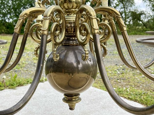 Dutch Brass Chandelier, 1960s for sale at Pamono