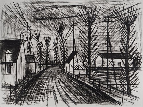 Bernard Buffet, Village Road, Original Engraving for sale at Pamono