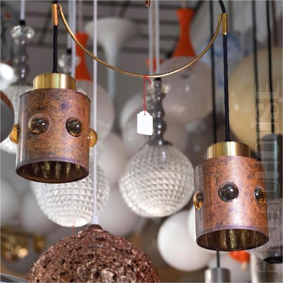 Double Hanging Lamp Copper Glass by Nanny Still for Raak Amsterdam