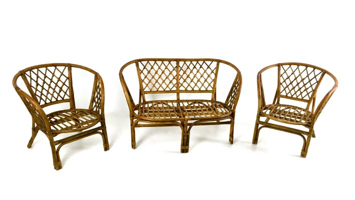 Vintage Italian Wicker Seating Group 1950s For At Pamono Vintage Italian Wicker Seating Group
