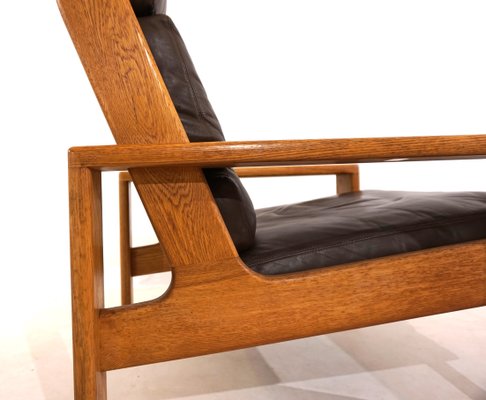 Asko Bonanza Brown High-Back Leather Armchair by Esko