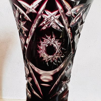 Vintage Bohemia Crystal Purple Vase, 1950s for sale at Pamono
