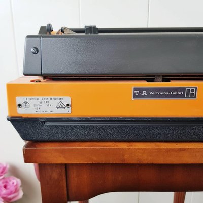 Vintage Orange Typewriter Adler Gabriele 2000, Western Germany for