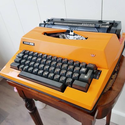 Vintage Orange Typewriter Adler Gabriele 2000, Western Germany for