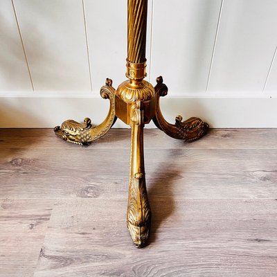 Vintage Hollywood Regency Brass Column Twisted Standing Coat Rack