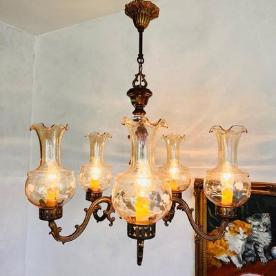 Lustre FILO à 8 ampoules, vert antique