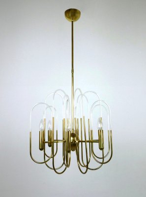 mid century brass chandelier
