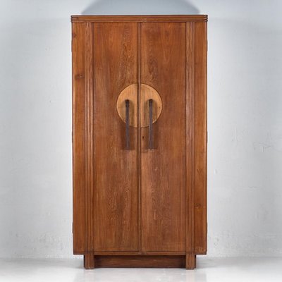 Wooden Wardrobe with Two Doors, 1920s for sale at Pamono