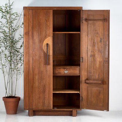 Wooden Wardrobe with Two Doors 1920s