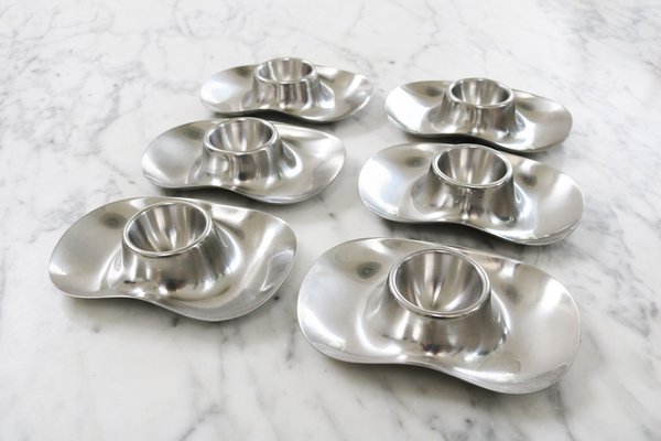 Portauova di Wilhelm Wagenfeld per WMF, anni '50, set di 6 in
