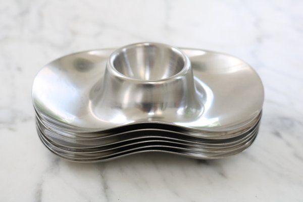 Portauova di Wilhelm Wagenfeld per WMF, anni '50, set di 6 in