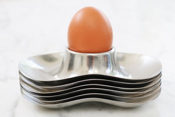 Portauova di Wilhelm Wagenfeld per WMF, anni '50, set di 6 in