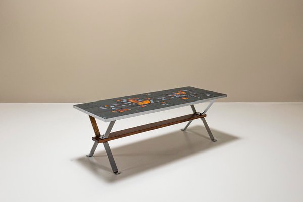 Adri Belgique Tiled Coffee Table, France, 1960s for sale at Pamono