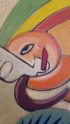 Fortunato Depero, Futurism Cyclist, 1925, Oil Painting for sale at